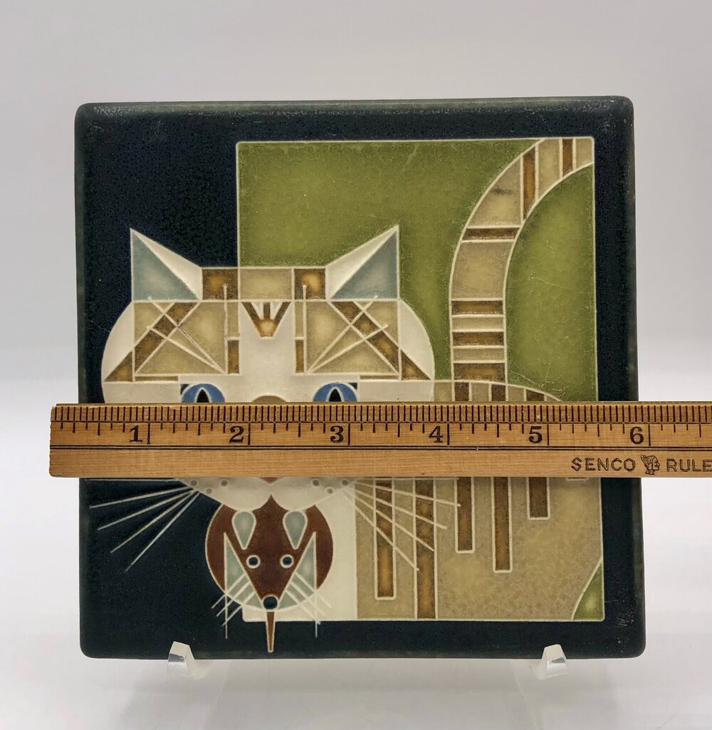 Charley Harper Barn Kitty Motawi Art Tile 6”x6” /b