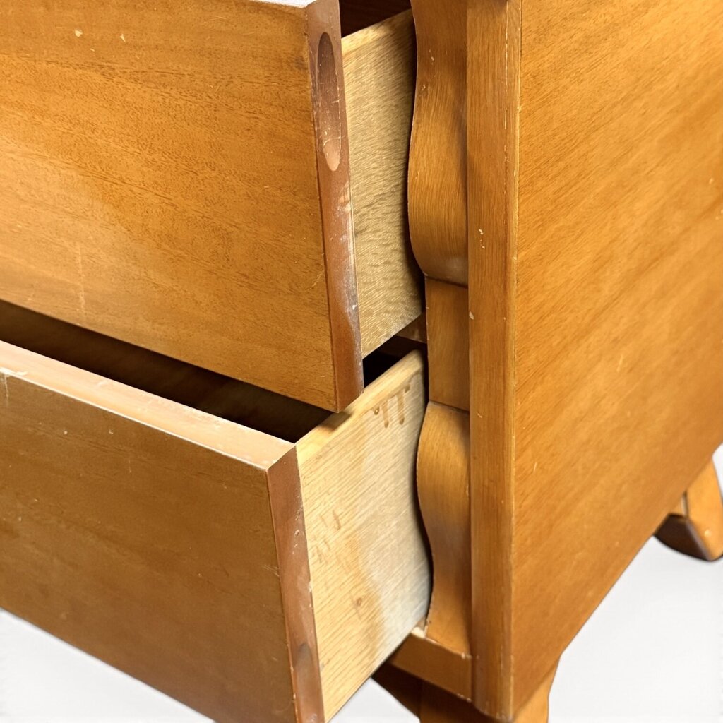 Tri-Bond Furniture Oak 2 Drawer Nightstand
