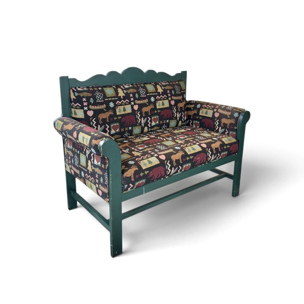 Dark Green Moose And Fish Bench