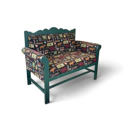 Dark Green Moose And Fish Bench