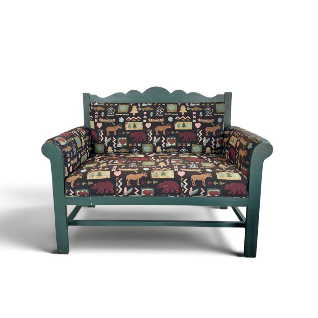Dark Green Moose And Fish Bench