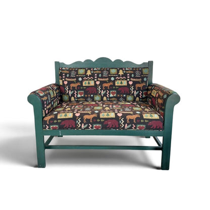 Dark Green Moose And Fish Bench