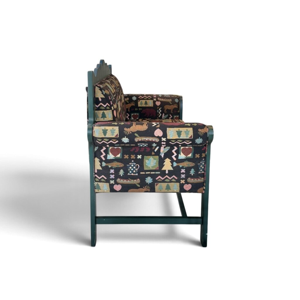Dark Green Moose And Fish Bench