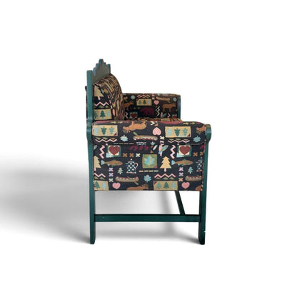 Dark Green Moose And Fish Bench