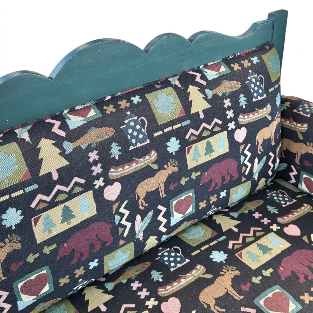Dark Green Moose And Fish Bench
