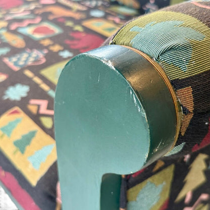 Dark Green Moose And Fish Bench