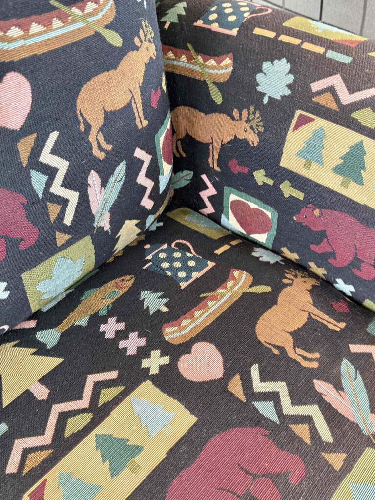 Dark Green Moose And Fish Bench
