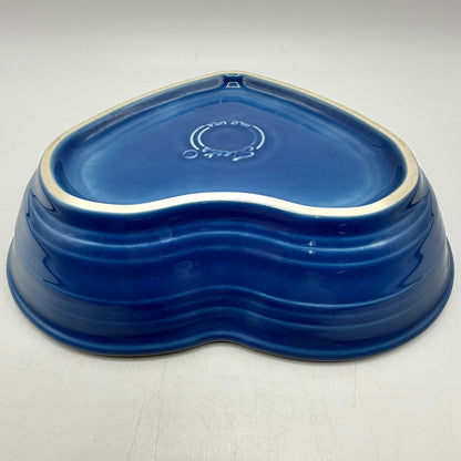 Homer Laughlin Fiesta Heart Shaped Bowls 7 1/2” Lapis & Scarlet Red Set/2 /cb
