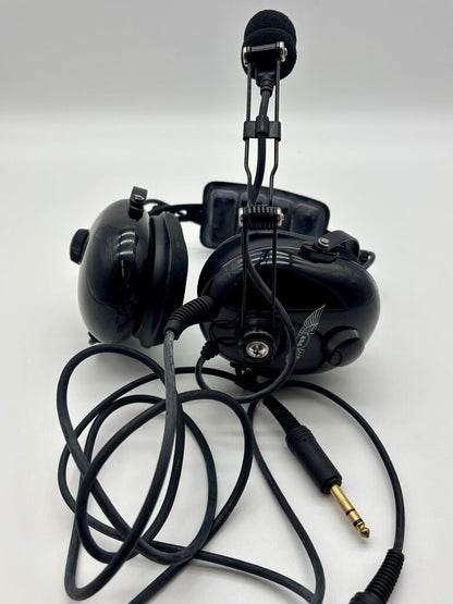 ASA Air Classics Aviation Headseet Two Prong Plug Black Pilot Headset with Case /j