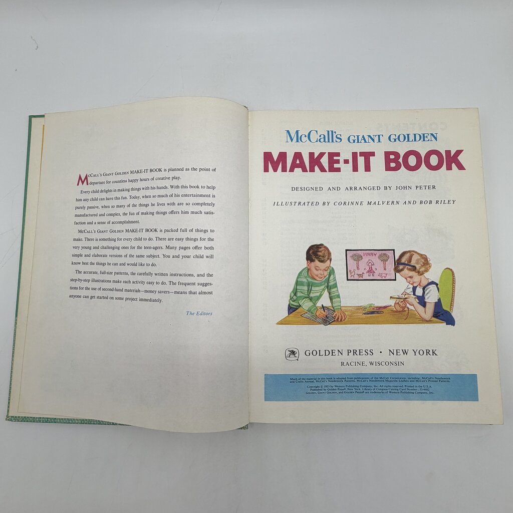 Vintage 1953 McCall’s Giant Golden Make-It Book Children Activity Hardcover Book /cb