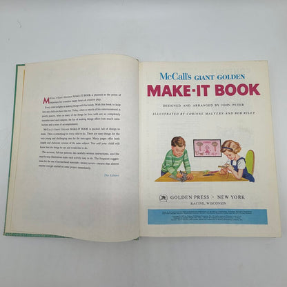 Vintage 1953 McCall’s Giant Golden Make-It Book Children Activity Hardcover Book /cb
