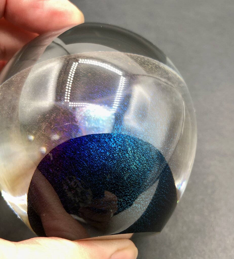 1990 Signed Robert Eickholt Dichroic Veil Fountain Paperweight /b