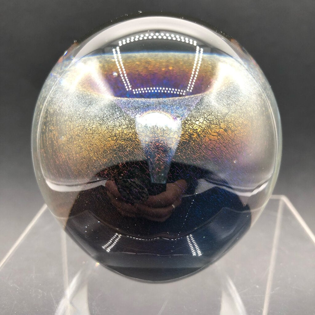 1990 Signed Robert Eickholt Dichroic Veil Fountain Paperweight /b