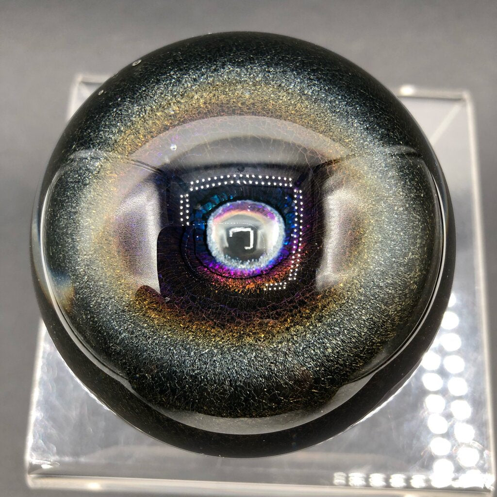 1990 Signed Robert Eickholt Dichroic Veil Fountain Paperweight /b