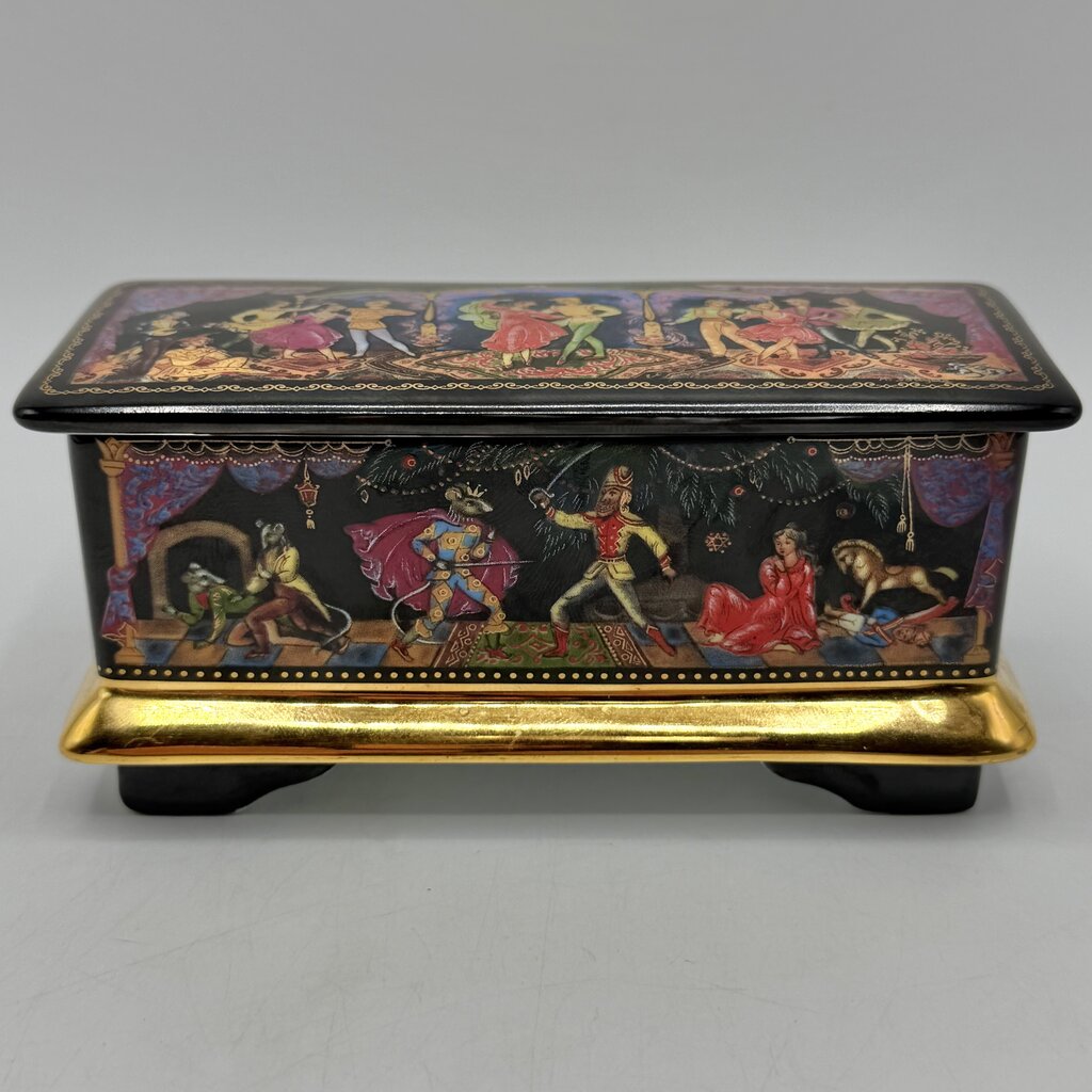 Vintage 1991 Ardleigh Elliott & Sons Russian Ballet Nutcracker Porcelain Musical Trinket Box Dance Of The Sugarplum Fairy /cb
