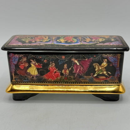 Vintage 1991 Ardleigh Elliott & Sons Russian Ballet Nutcracker Porcelain Musical Trinket Box Dance Of The Sugarplum Fairy /cb