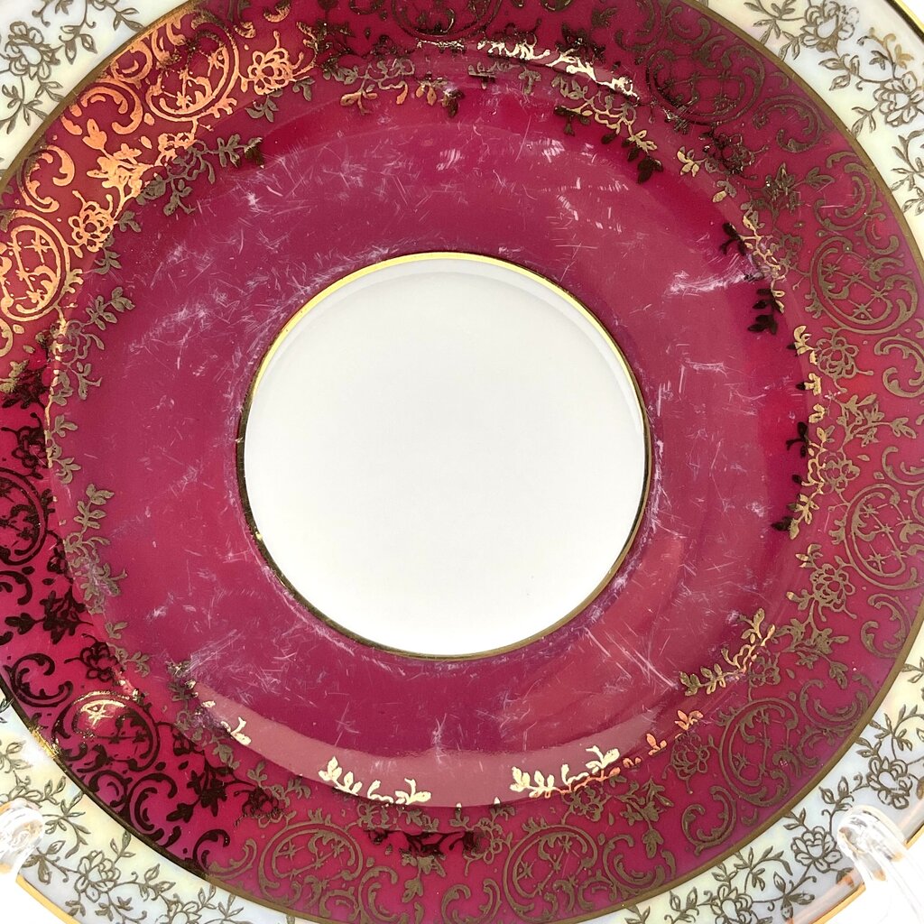 Antique Gerold Porzellan Teacup and Saucer with Dessert Plate /f