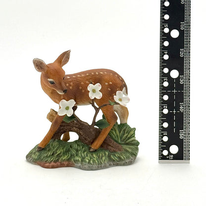VTG Lenox " White-Tailed Deer With White Flowers" Figurine