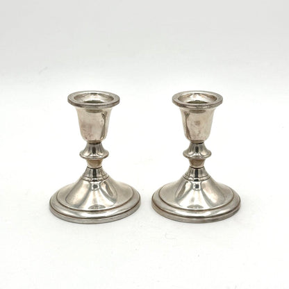 Pair Of Towle Sterling Silver Weighted Candle Stick Holders #734