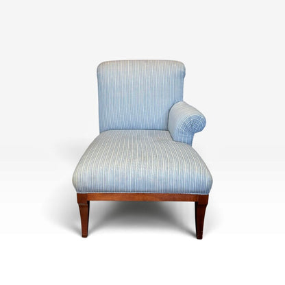 Blue Stripe Upholstered Chaise Lounge
