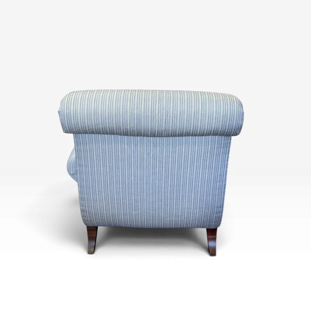 Blue Stripe Upholstered Chaise Lounge