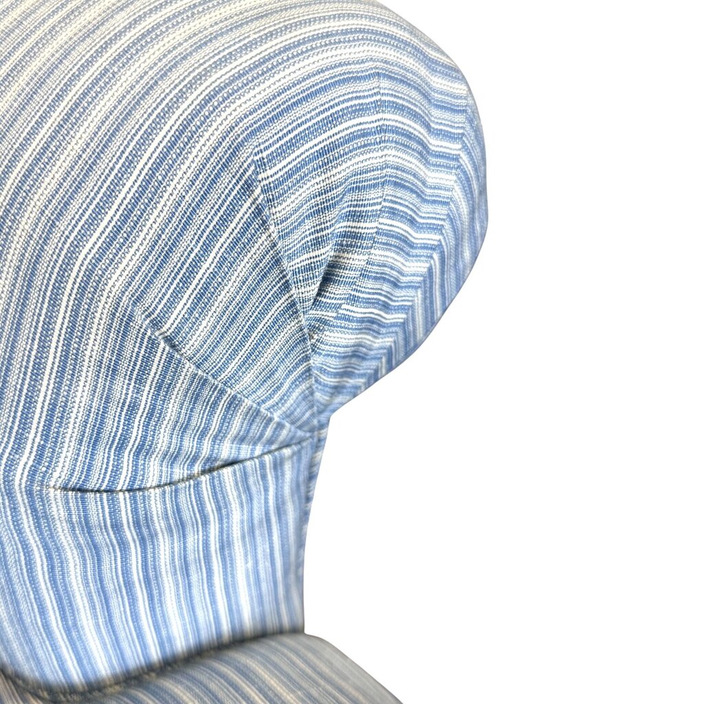 Blue Stripe Upholstered Chaise Lounge
