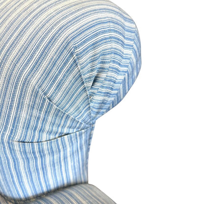 Blue Stripe Upholstered Chaise Lounge