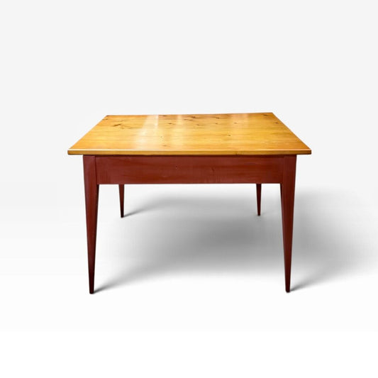 Small Pine Rectangular Table with Painted Legs