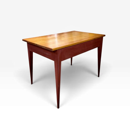 Small Pine Rectangular Table with Painted Legs