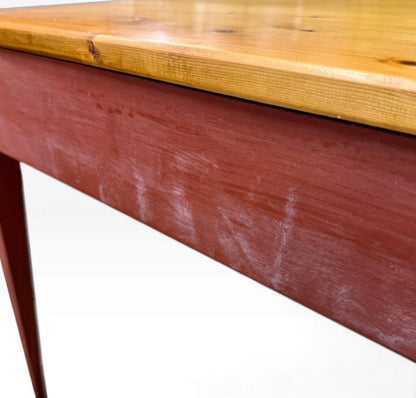Small Pine Rectangular Table with Painted Legs