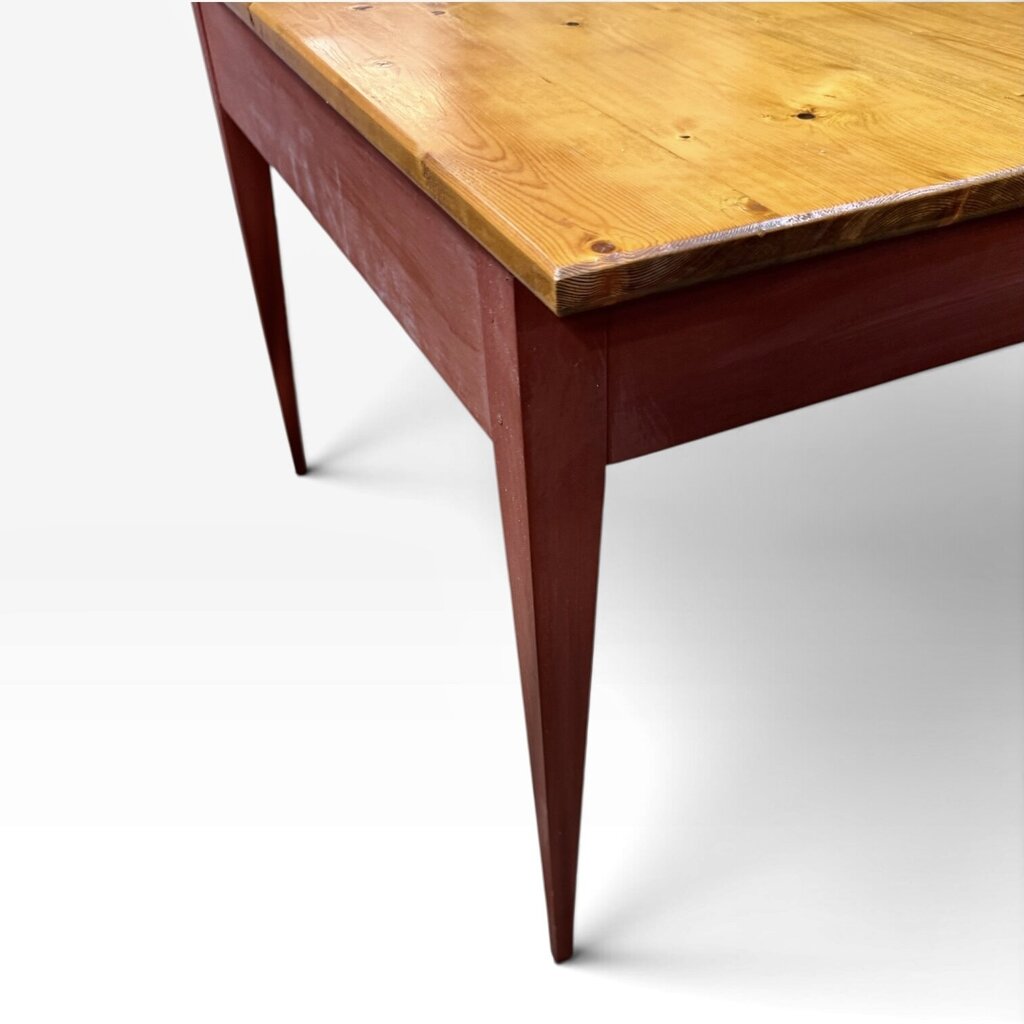 Small Pine Rectangular Table with Painted Legs