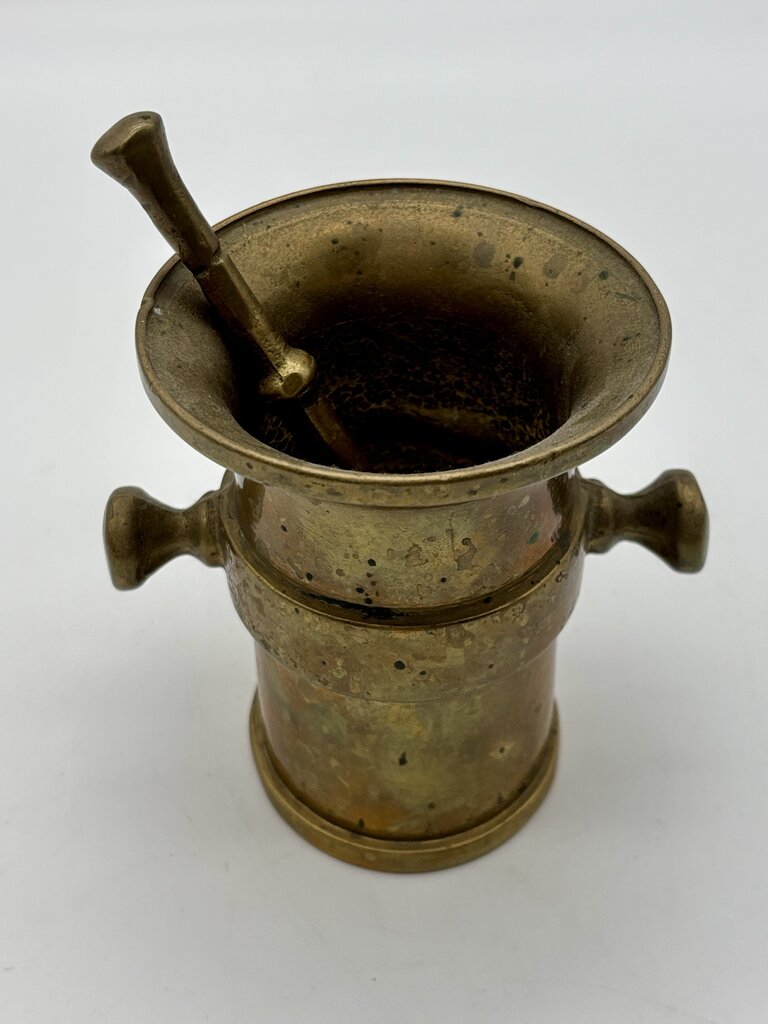 Vtg. Brass Apothecary Mortar & Pestle /j