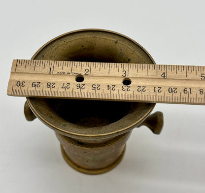 Vtg. Brass Apothecary Mortar & Pestle /j