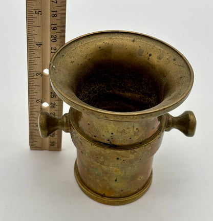 Vtg. Brass Apothecary Mortar & Pestle /j