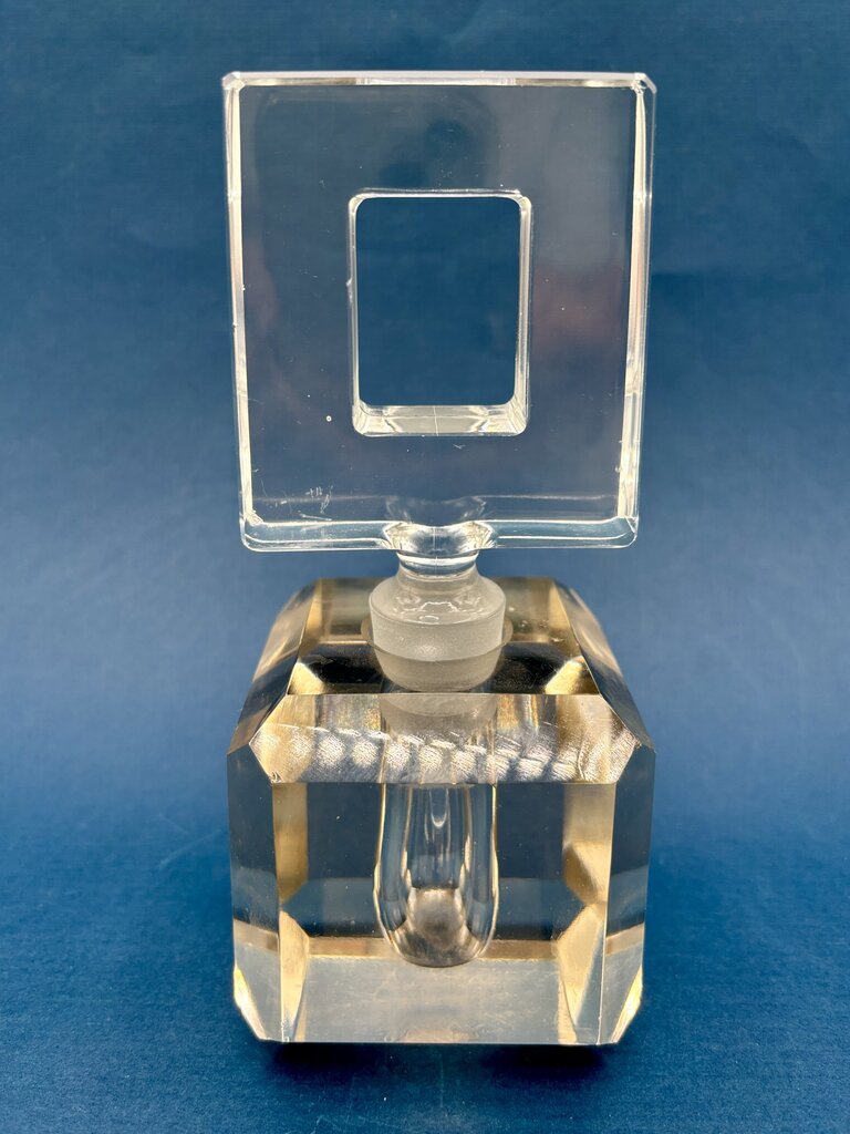 Set of 2 Vtg. Hand Cut Crystal Perfume Bottles /j