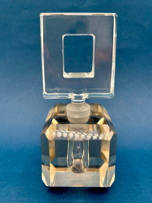 Set of 2 Vtg. Hand Cut Crystal Perfume Bottles /j