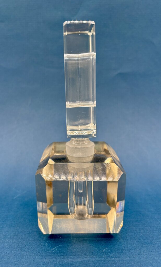 Set of 2 Vtg. Hand Cut Crystal Perfume Bottles /j