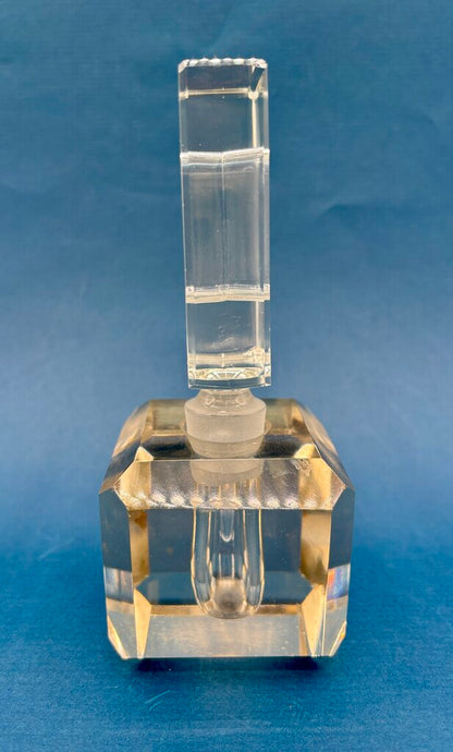 Set of 2 Vtg. Hand Cut Crystal Perfume Bottles /j
