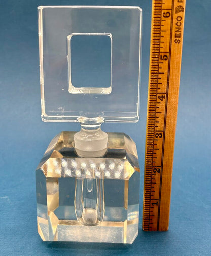 Set of 2 Vtg. Hand Cut Crystal Perfume Bottles /j