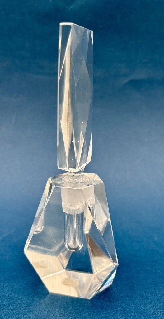 Set of 2 Vtg. Hand Cut Crystal Perfume Bottles /j