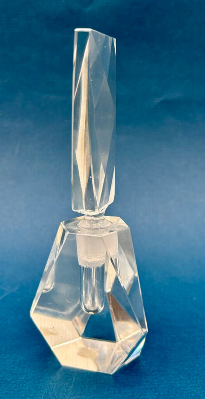 Set of 2 Vtg. Hand Cut Crystal Perfume Bottles /j