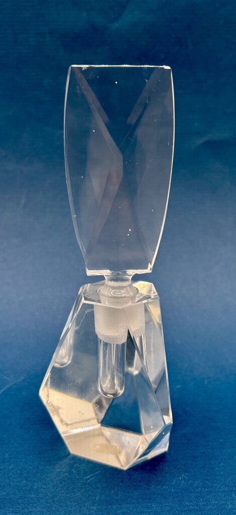 Set of 2 Vtg. Hand Cut Crystal Perfume Bottles /j