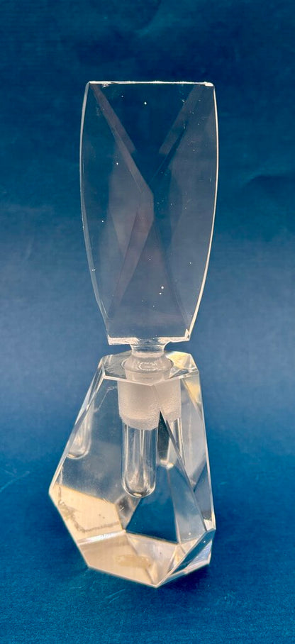 Set of 2 Vtg. Hand Cut Crystal Perfume Bottles /j