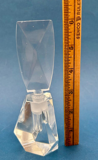 Set of 2 Vtg. Hand Cut Crystal Perfume Bottles /j