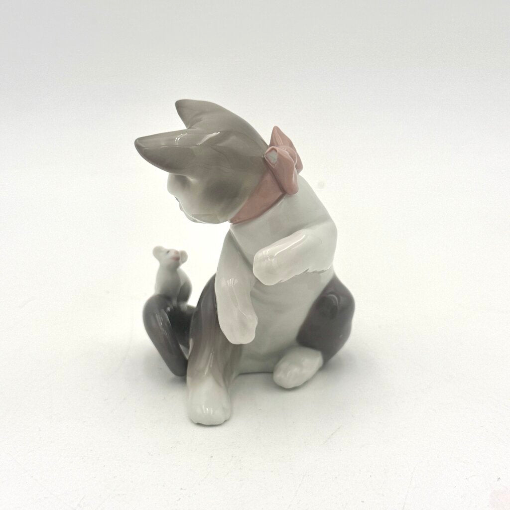 VTG Lladro Cat and Mouse Porcelain Figurine no. 5236