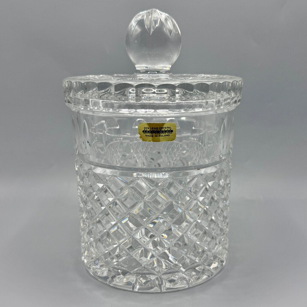 Vintage Imperial 24% Lead Crystal Biscuit/Candy Jar 8 Inches Made in Poland /cb