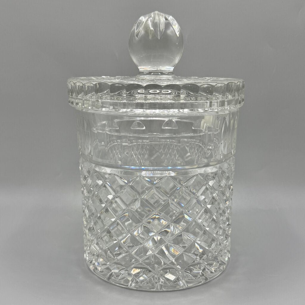 Vintage Imperial 24% Lead Crystal Biscuit/Candy Jar 8 Inches Made in Poland /cb