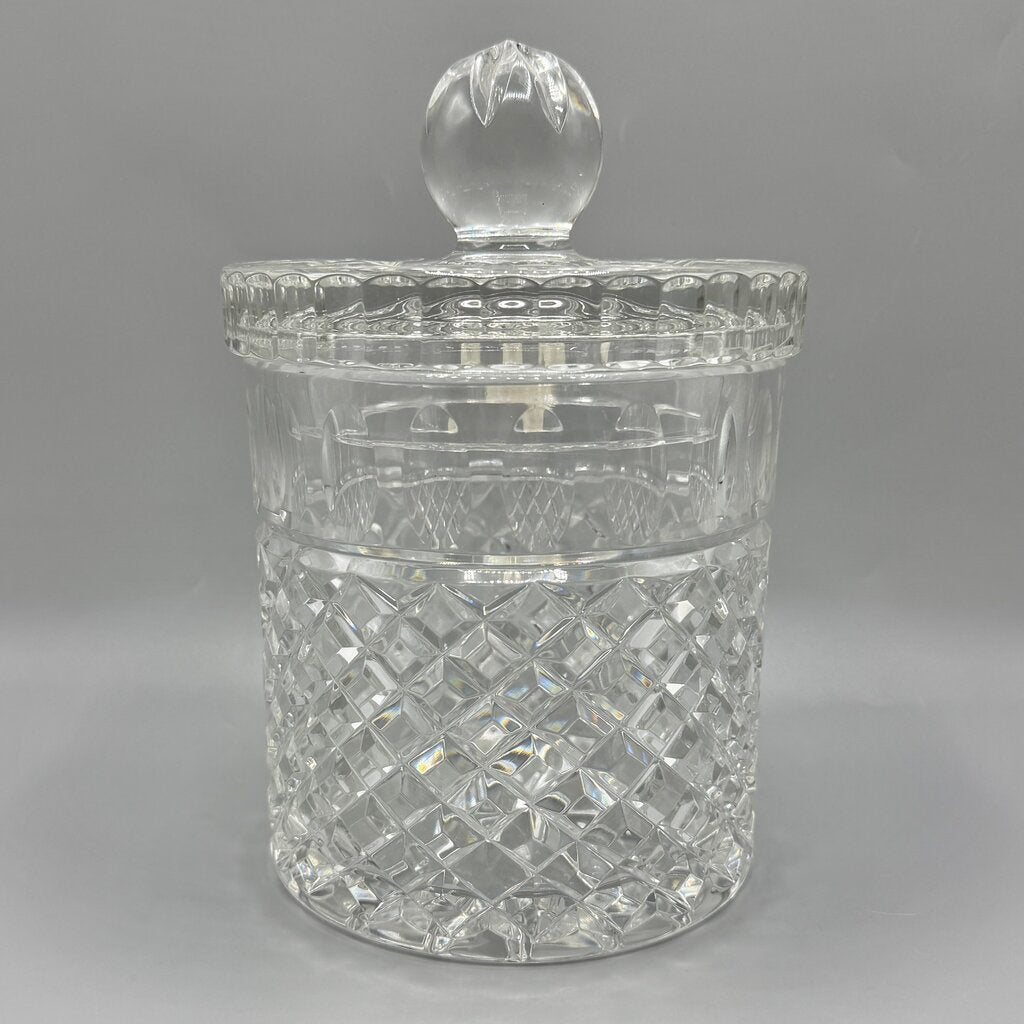 Vintage Imperial 24% Lead Crystal Biscuit/Candy Jar 8 Inches Made in Poland /cb