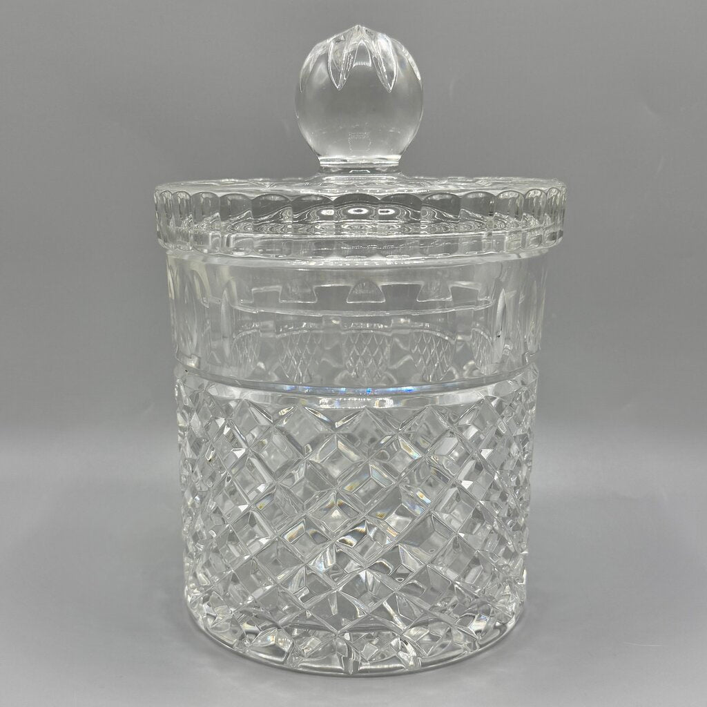 Vintage Imperial 24% Lead Crystal Biscuit/Candy Jar 8 Inches Made in Poland /cb