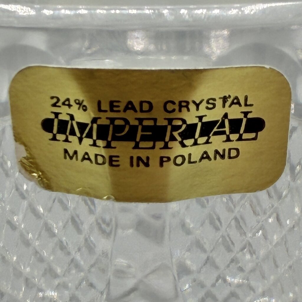 Vintage Imperial 24% Lead Crystal Biscuit/Candy Jar 8 Inches Made in Poland /cb